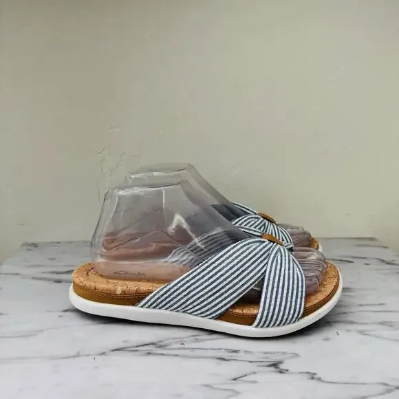 Clark’s Eliza Shore Slide Blue Sandals Women’s Size 7 - Picture 4 of 11